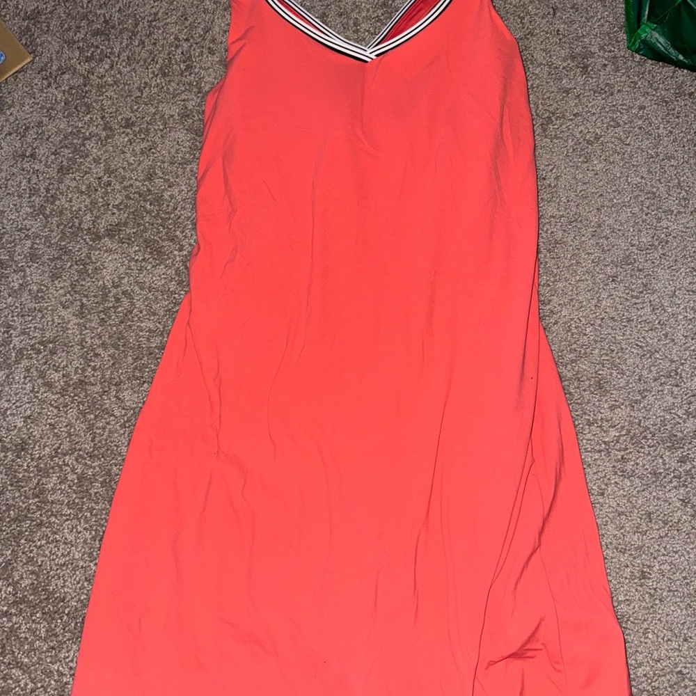 All in Motion Coral Top with Black and White Trim